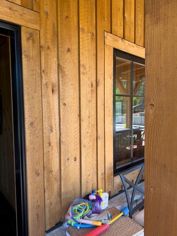 Log Wood Wall Outdoor Sample